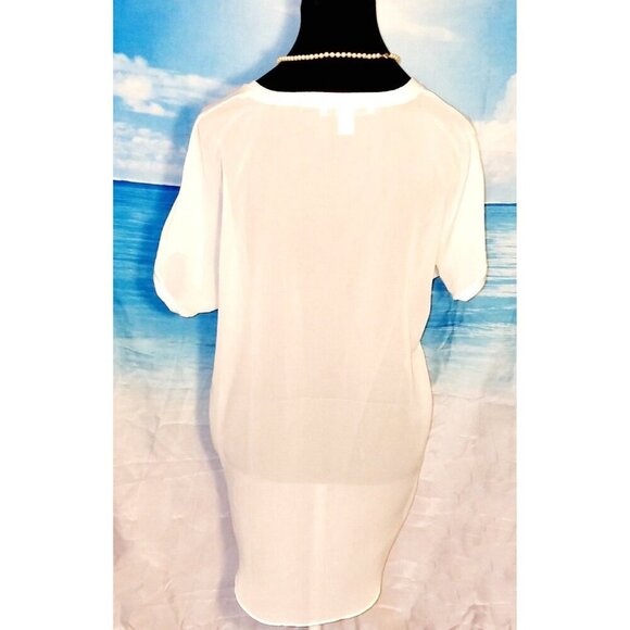 Set Lot of 3 Woman's TUNIC Tops ASSORTED SOLID COLORS T shirts size MEDIUMS - Picture 3 of 11